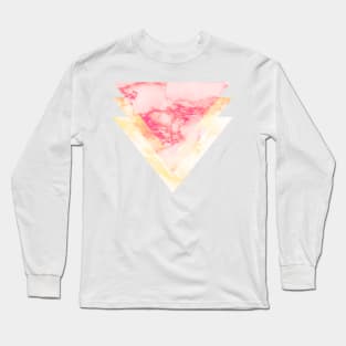 Pattern 3 Triangles Pink / Yellow Marble Effect Long Sleeve T-Shirt